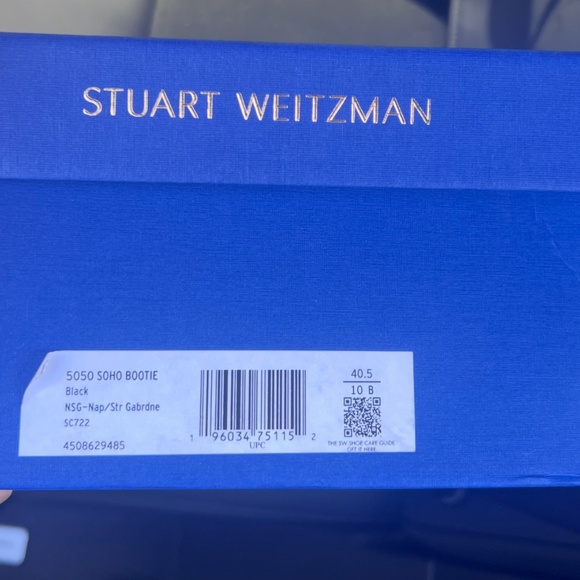 Stuart Weitzman 5050 Soho 70mm Leather Booties Black, 10 - New - Picture 6 of 9